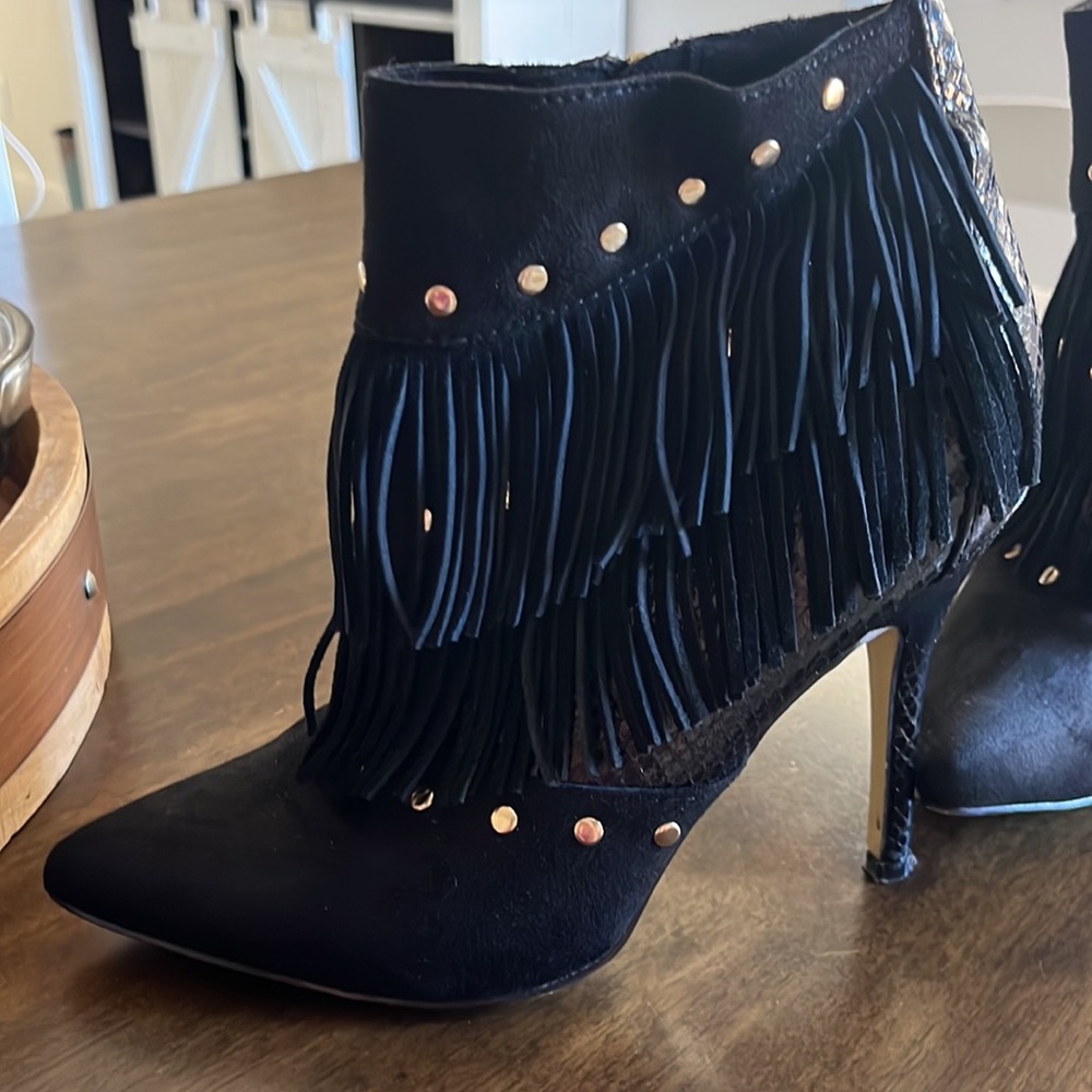 SOLD! BEBE black ankle booties!